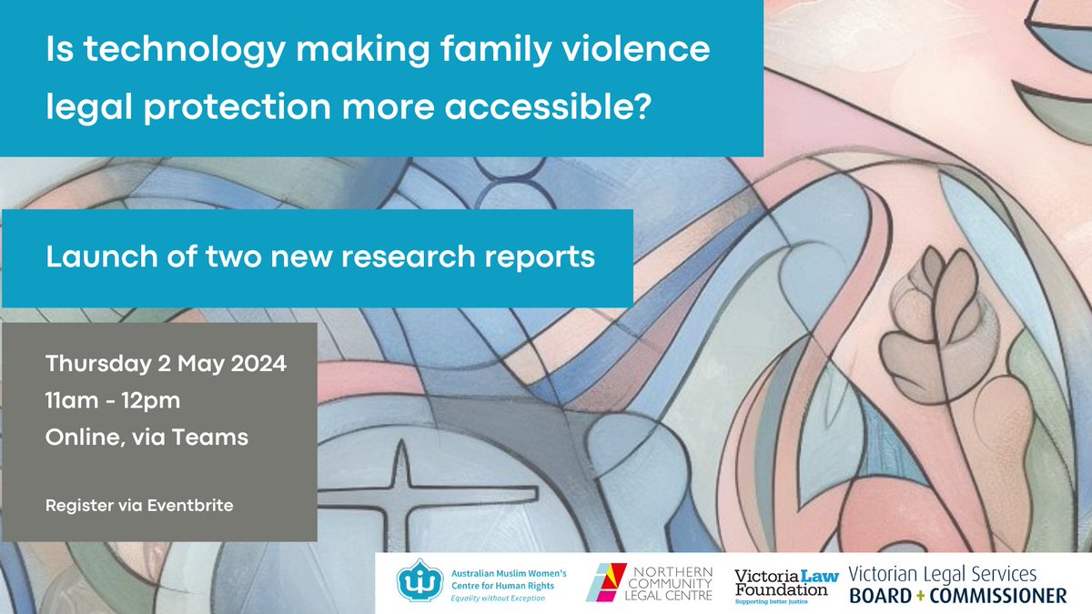 Is technology making family violence legal protection more accessible? NCLC and <a href="/amwchr/">Australian Muslim Women's Centre for Human Rights</a> invite you to the launch of two new research reports this Thursday. Register for the free online event here: bit.ly/report-launch