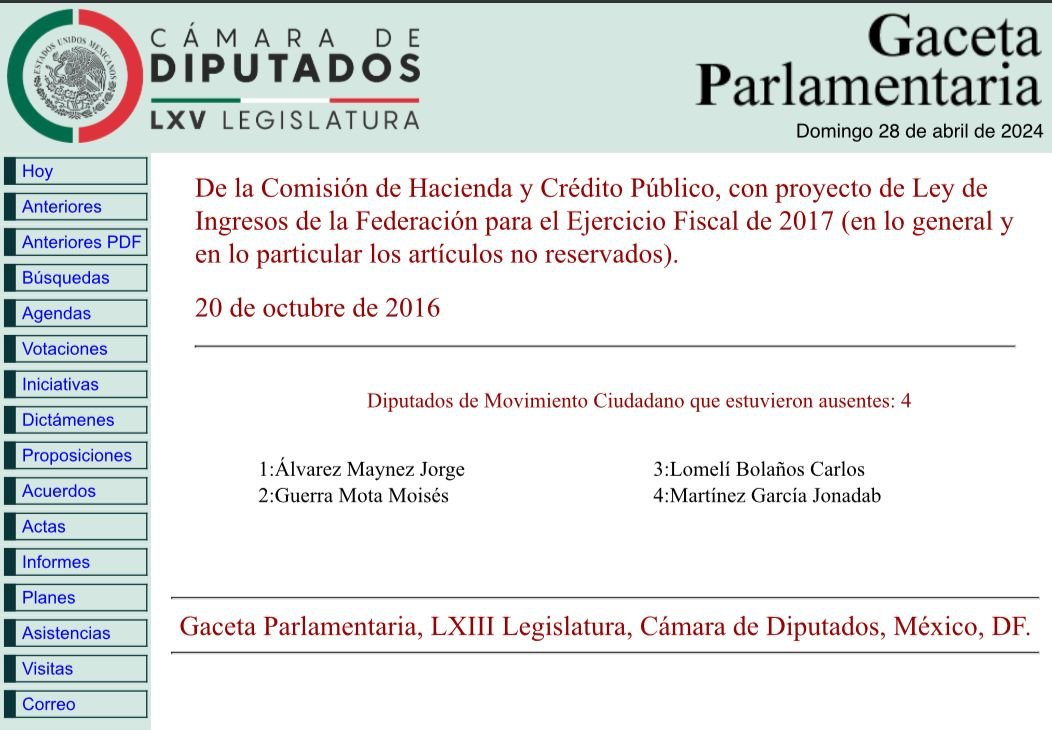 ‼️Jorge Álvarez Máynez se ausentó el día de la votación de los gasolinazos, PRI, PAN, PRD y su partido, MC, votaron a favor. Es mentira que votó en contra.