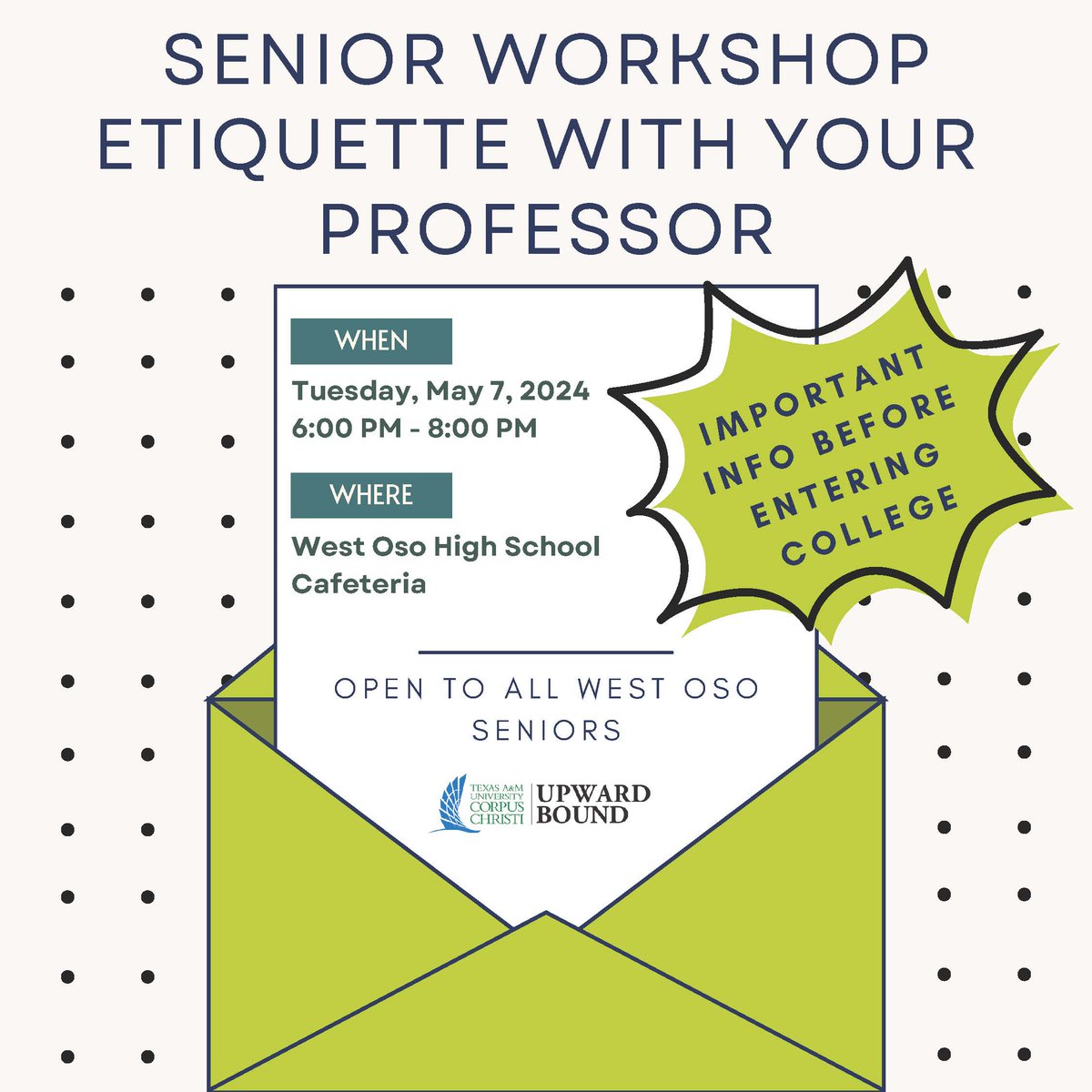 from WOHS: 📢SENIORS! Come take part of this great opportunity to learn how to interact with your future professors.