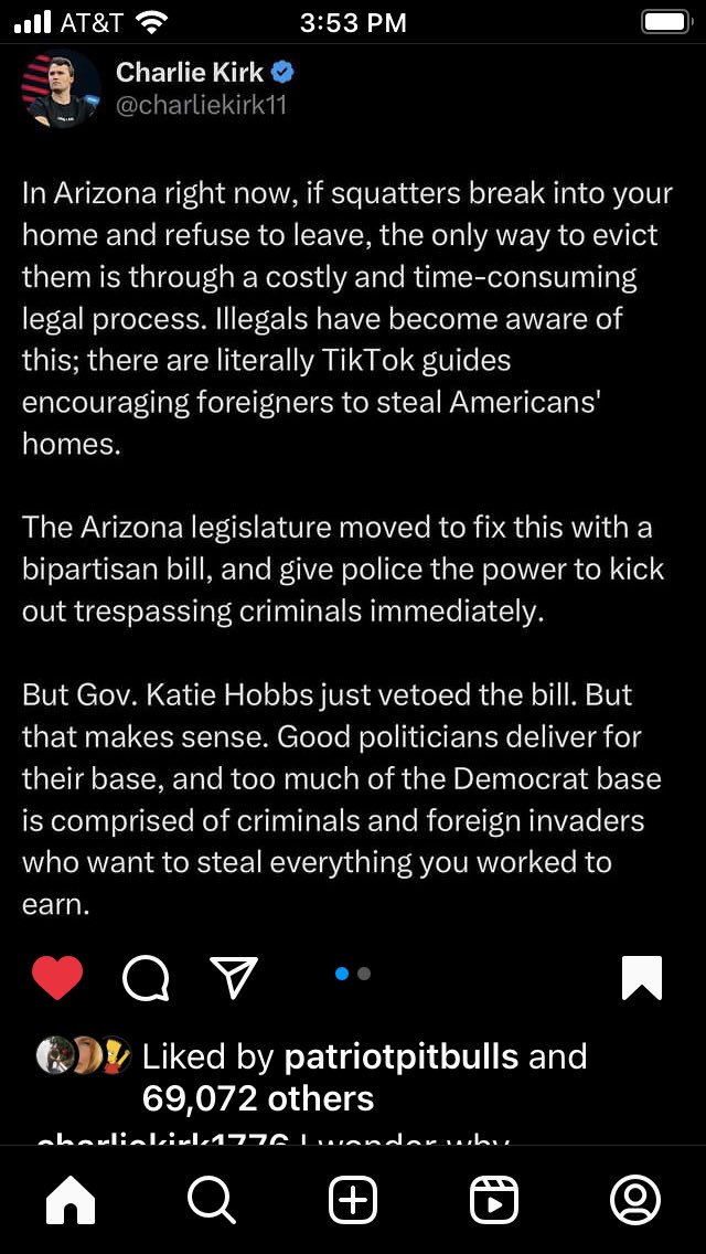 How could anyone in their right mind legislate this dangerous nonsense?
Who side are they on? #WTF #Arizona #Hobbs #PatheticIndividual  ⁦@katiehobbs⁩ @impeachhobbs #illegalimmigrants #StandYourGround #southernborder ⁦@GovernorHobbs⁩ ⁦@AZGOP⁩ ⁦@azdemparty⁩