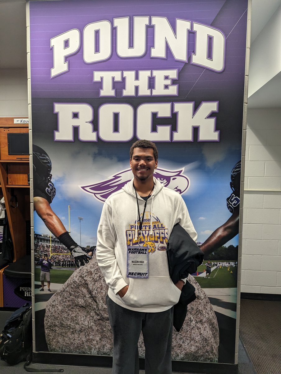 Thank you @CoachTShields for the great Junior Day @WarhawkFootball. Outstanding facilities and program. @CoachRindahl @SalomonDLcoach @CoachSaboFIST @FISTFootball @EDGYTIM @PrepRedzoneIL @TerrilMike @underdogrush @DeepDishFB