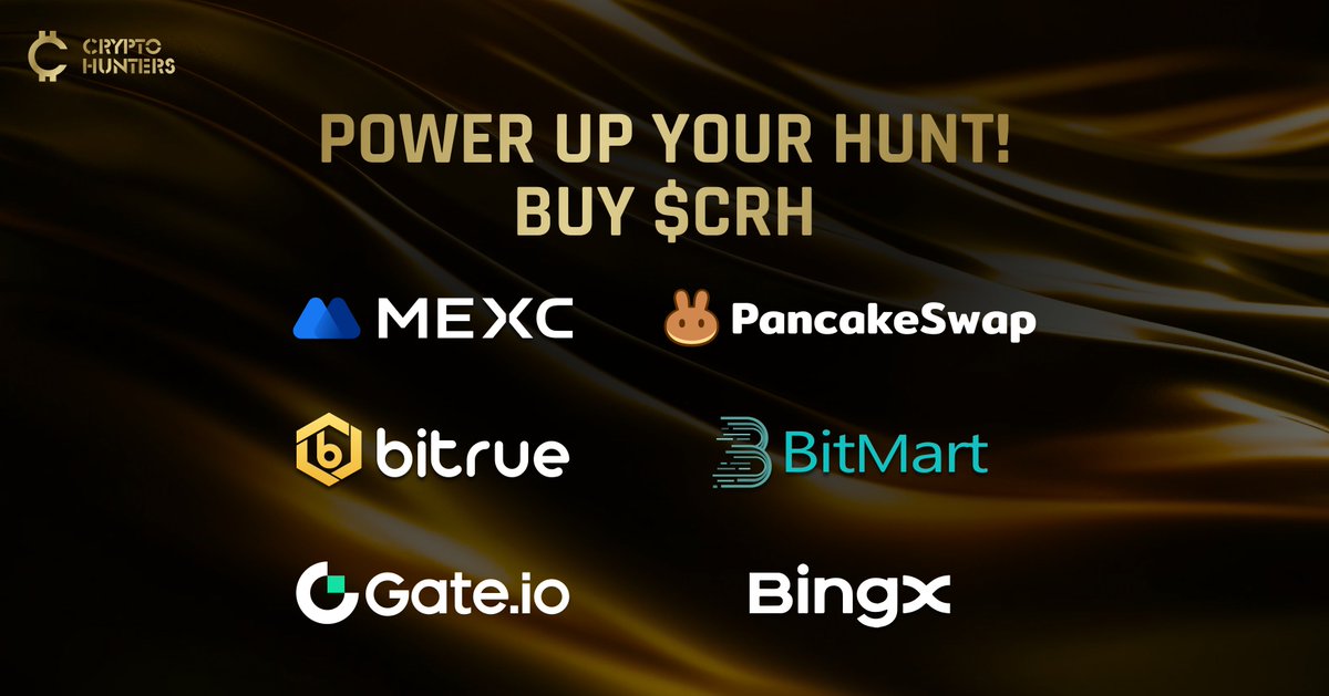 🚀This is your sign to buy your $CRH tokens: WHY? ➡️Core in-game currency of the Crypto Hunters ecosystem ➡️ Owning $CRH gives you the chance to win part of our 9 million $CRH prize pool of The Next Crypto Hunters Millionaires Currently tradable on 6 major exchanges: 🌐MEXC:…