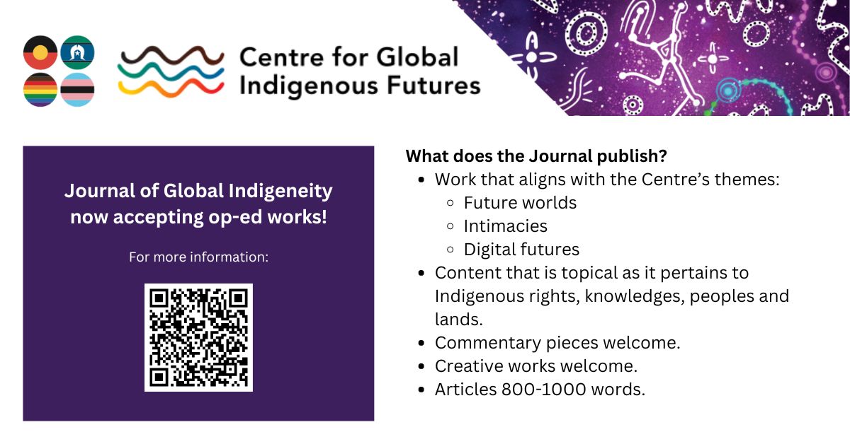 The Journal of Global Indigeneity is now accepting opinion articles! For more information: journalofglobalindigeneity.com/pages/637-opin…