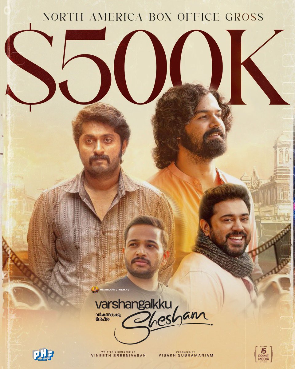 North America Box Office - Malayalam Releases till Apr 27

#ManjummelBoys - $1.75 M
#Aadujeevitham - $1.11M
#Aavesham - $800K
#Varshagalkushesham - $526K

3/4 movie release in USA by @PrimeMediaUS congratulations 👏