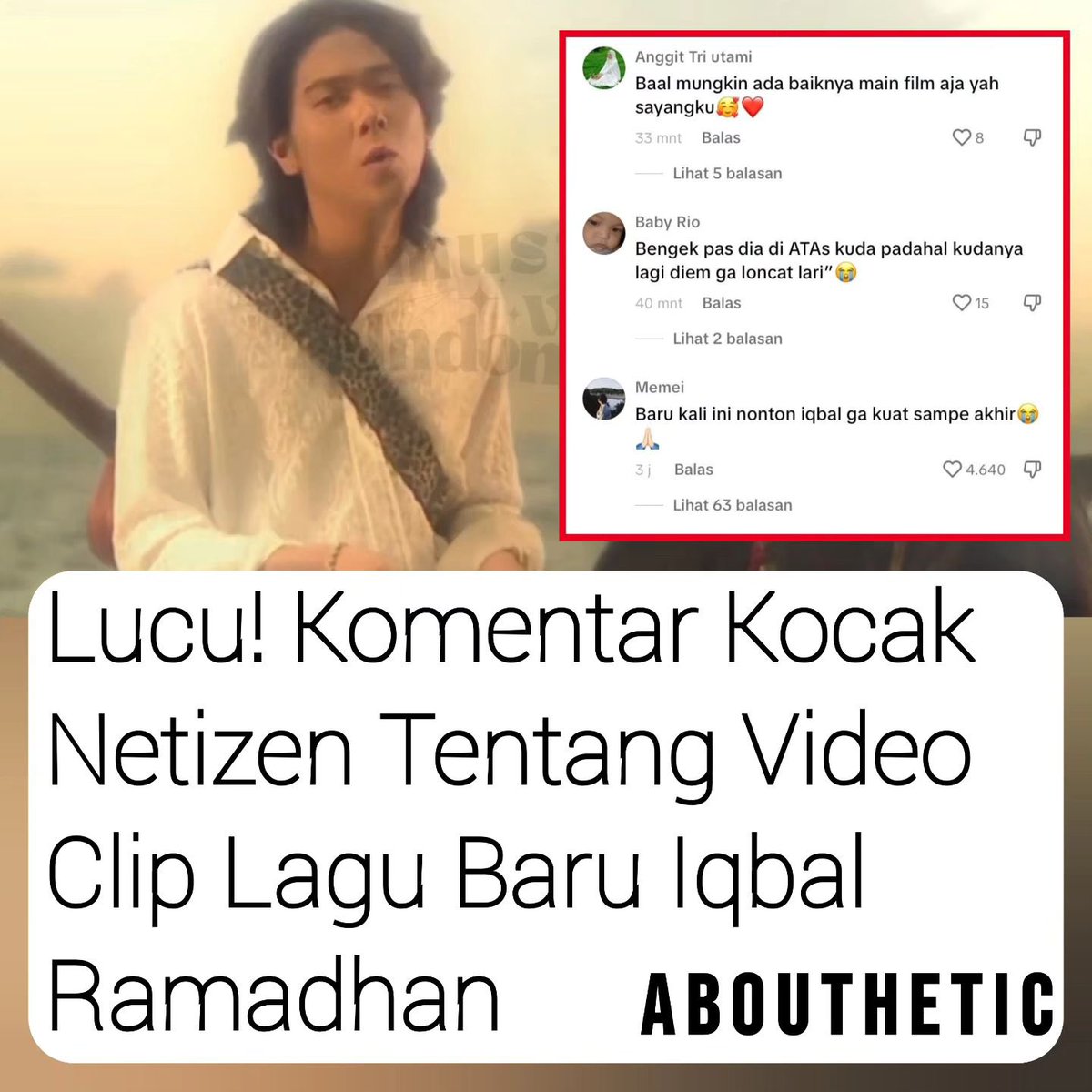 Komentar Kocak Netizen Tantang Vidio Clip Baru Iqbal Ramadhan 

Bal knapa suaramu kayak Dilan Cepmek

—a thread