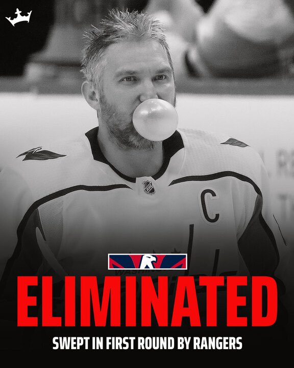 In the end, the #Rangers were the better team and it wasn’t close. Great effort by the #ALLCAPS to even get into the playoffs but it’s clear this group is old, slow and way past their prime. Ovechkin was on a milk carton & had 0 points in a series for the first time ever. #NHL