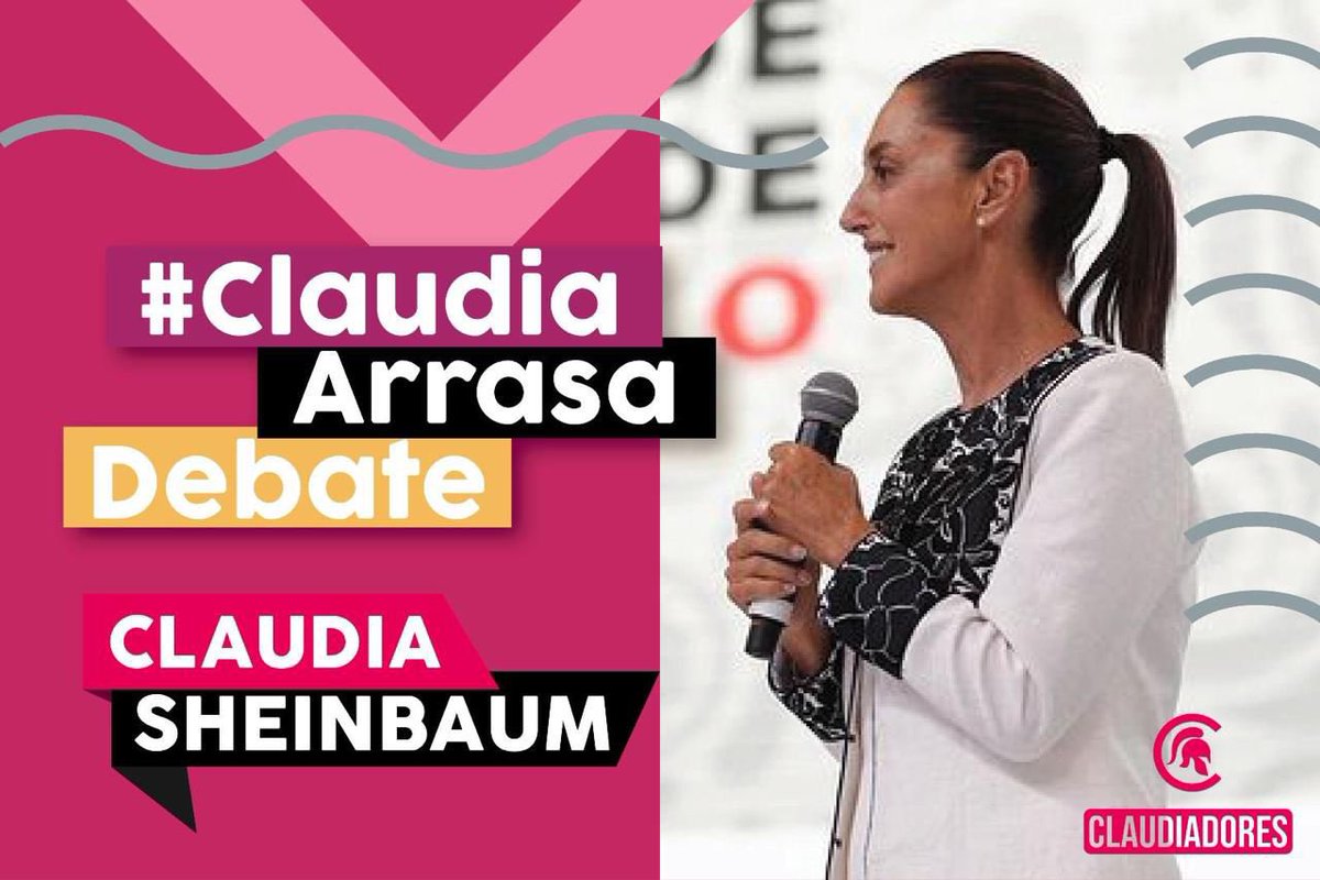 #ClaudiaArrasaDebate y será la primera presidenta de México 🇲🇽. 

Nadie como ella con la visión para fortalecer el movimiento más grande de América Latina que siempre beneficiará a las y los que menos tienen. ¡Por eso el pueblo apoya el segundo piso de la #4T! 🙌🏼