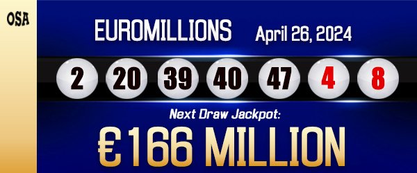 Results of EuroMillions for April 26, 2024 Draw