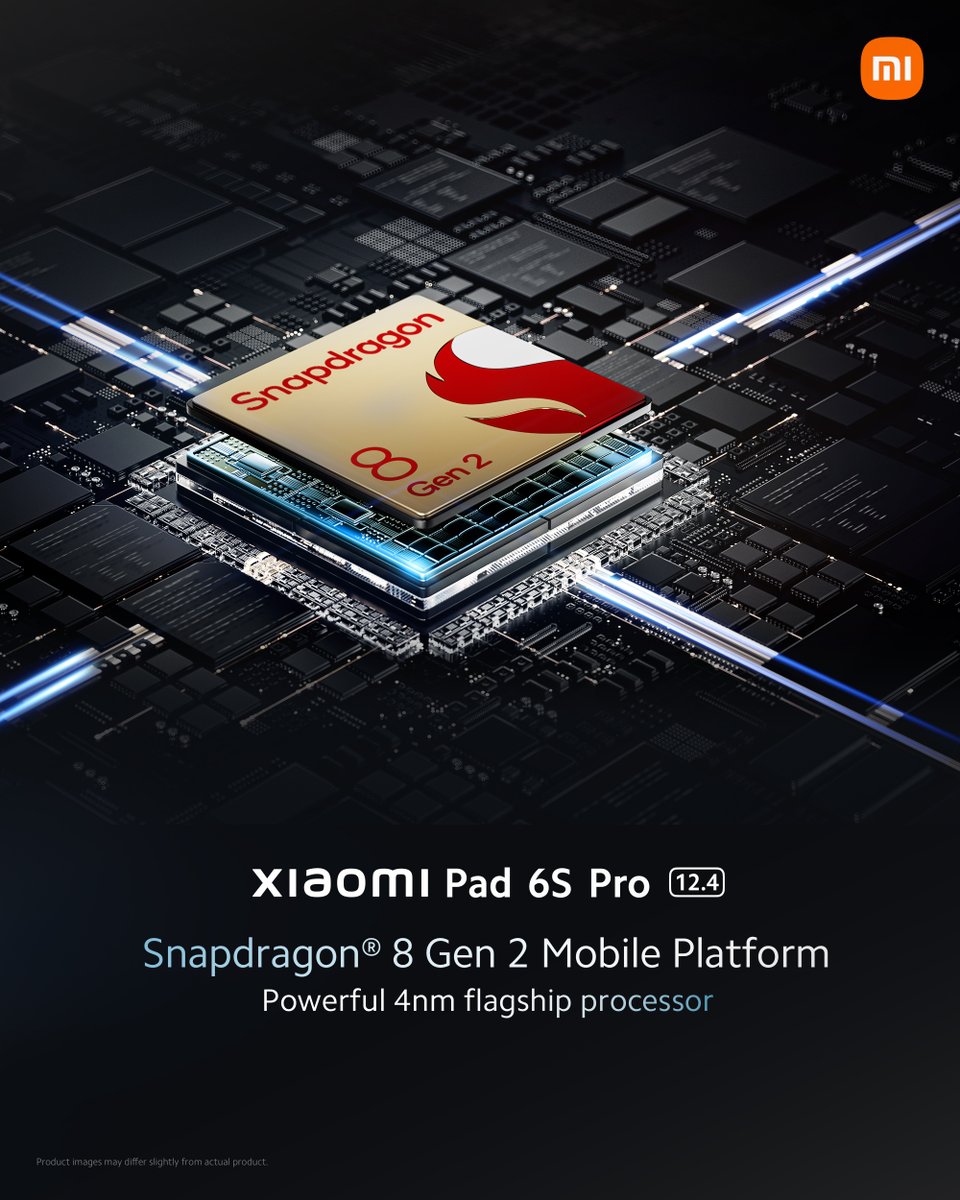 Power through tasks with #XiaomiPad6SPro 12.4! 🚀 Driven by Snapdragon® 8 Gen 2, its flagship 4nm processor ensures lightning-fast performance for a seamless productivity and experience. #BigOnBigger
