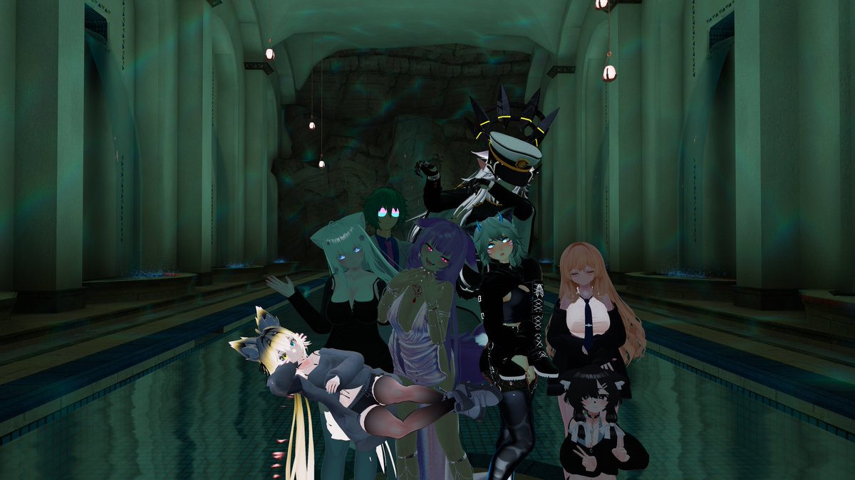 We were on a bomb shell, a poolroom, and in space later in the night.

#VRChat