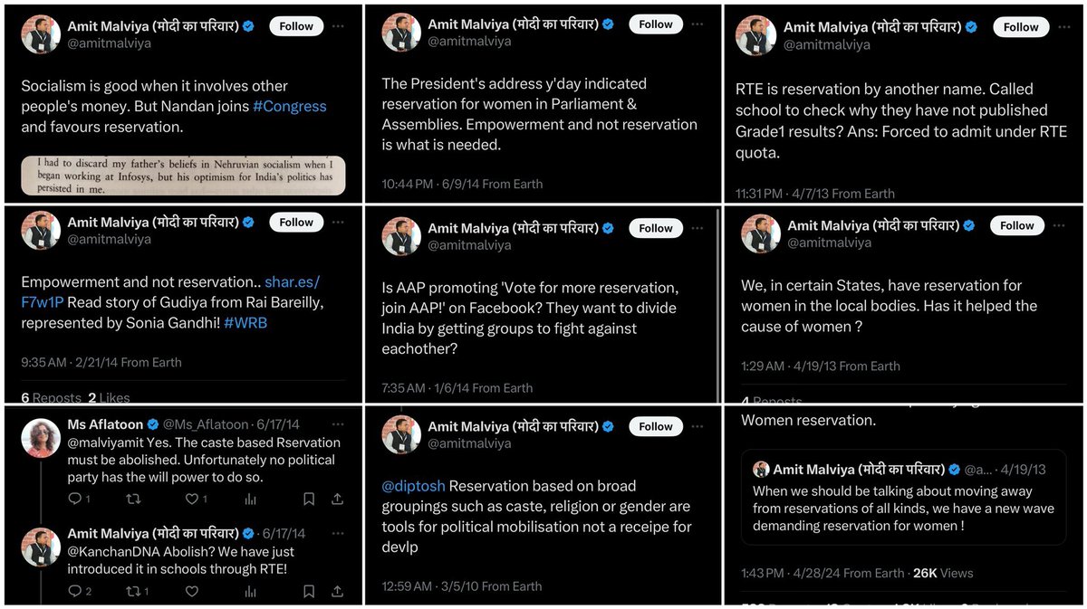 Breaking : Views of Narendra Modi’s close aide and BJP Social media chairman Amit Malviya on Reservation.

Everyone in BJP looks anti reservation and anti constitutional. Malviya wanted all caste based reservation to end. Does Modi agree and want 400 seats for that?