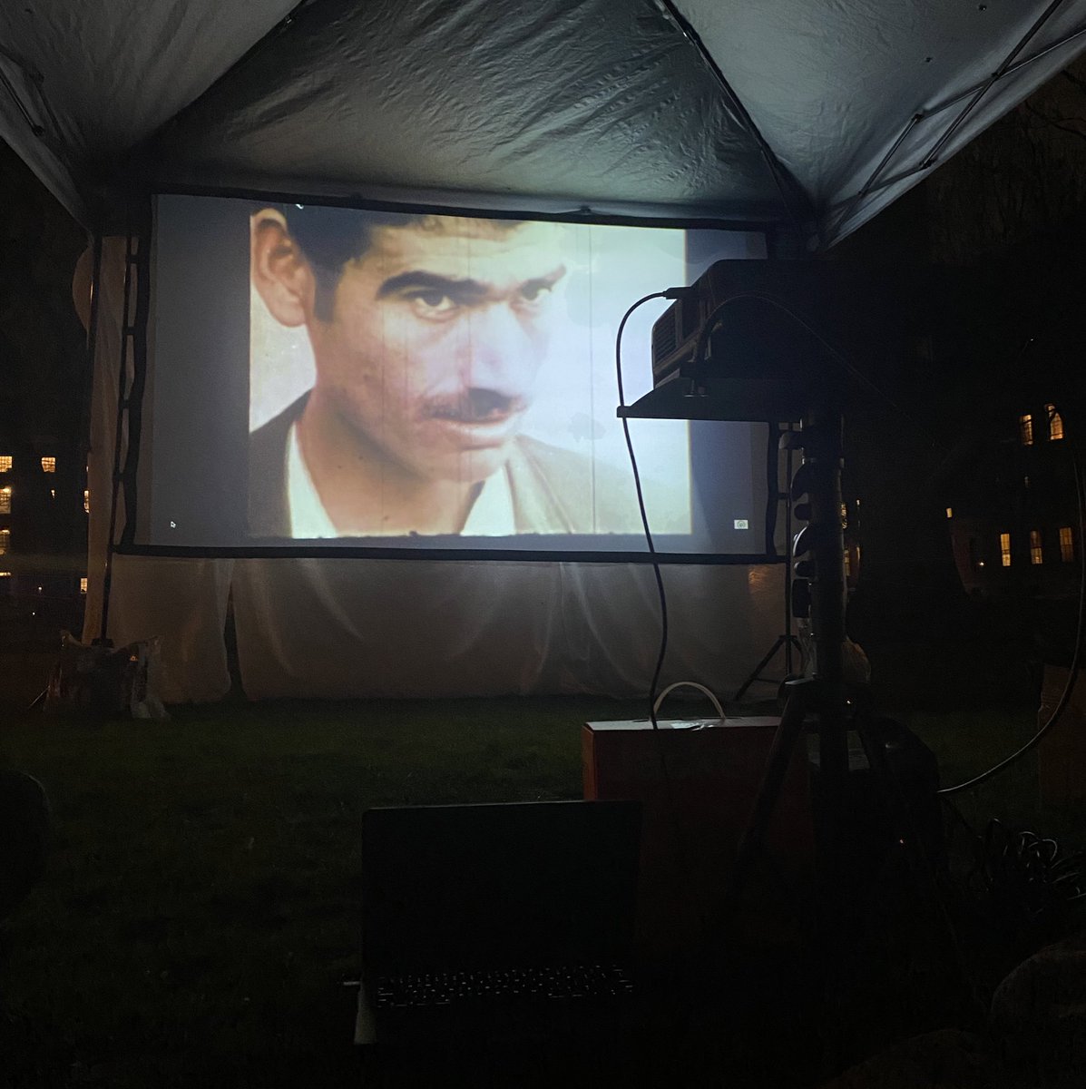 Screening Mustafa Abu Ali’s Scenes from the Occupation in Gaza (1973) at the Harvard encampment this evening