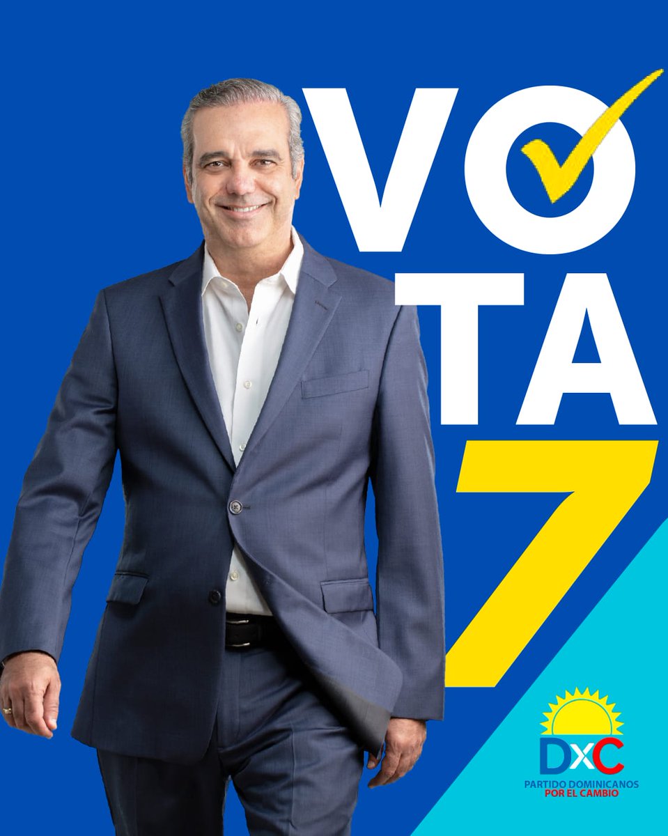AngelAlmonteF's tweet photo. #LaNuevaMayoria #Vota7 #LuisPresidente #EduardoEstrella #DXC #LoMejorEstaPorVenir #Santiago #LuisAbinader https://t.co/K2cJA7UEDy