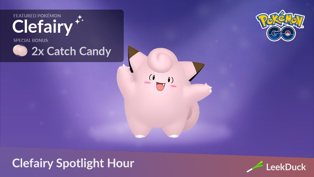 A Pokémon Spotlight Hour is set for Tuesday, April 30, from 6 pm to 7 pm local time. During the hour, an increased number of Clefairy will appear in the wild, and you’ll earn double candy from catching Pokémon. Track Spotlight Hours under Events on Leek Duck!