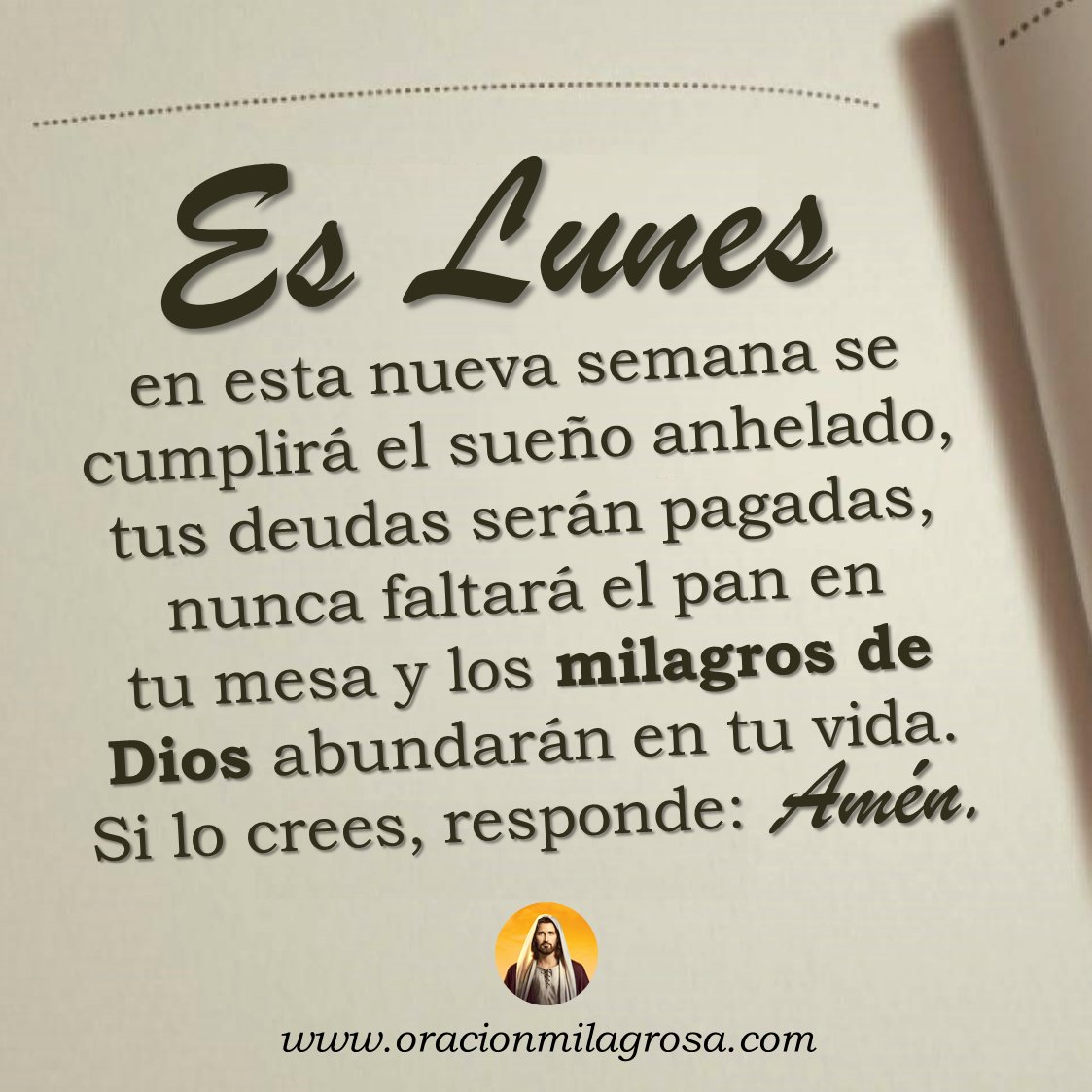Señor, de tu mano y con tu bendición, sé que esta será una gran semana, AMÉN 🙏