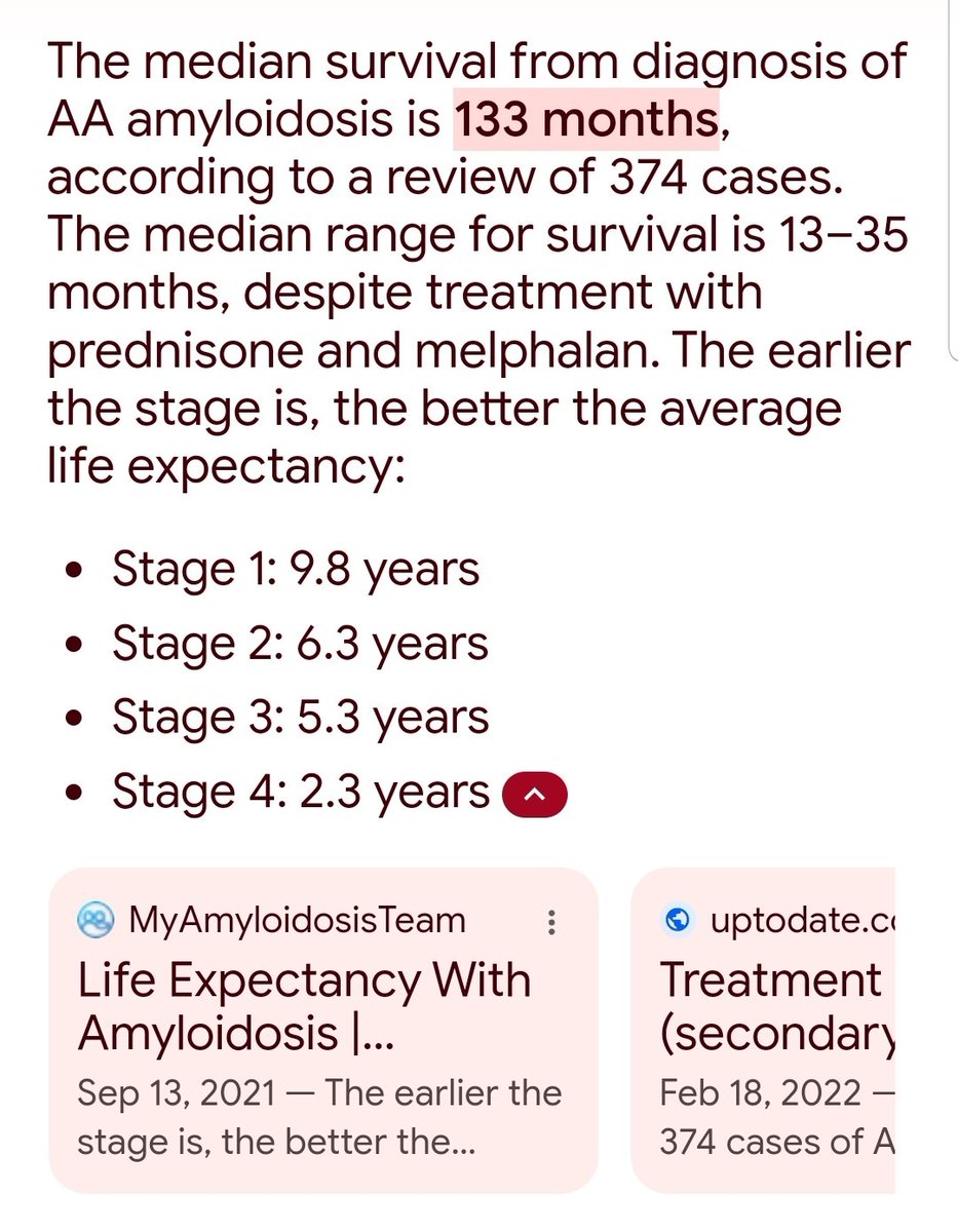 I sincerely hope this is not the case because AA Amyloidosis  prognosis is not good at all.