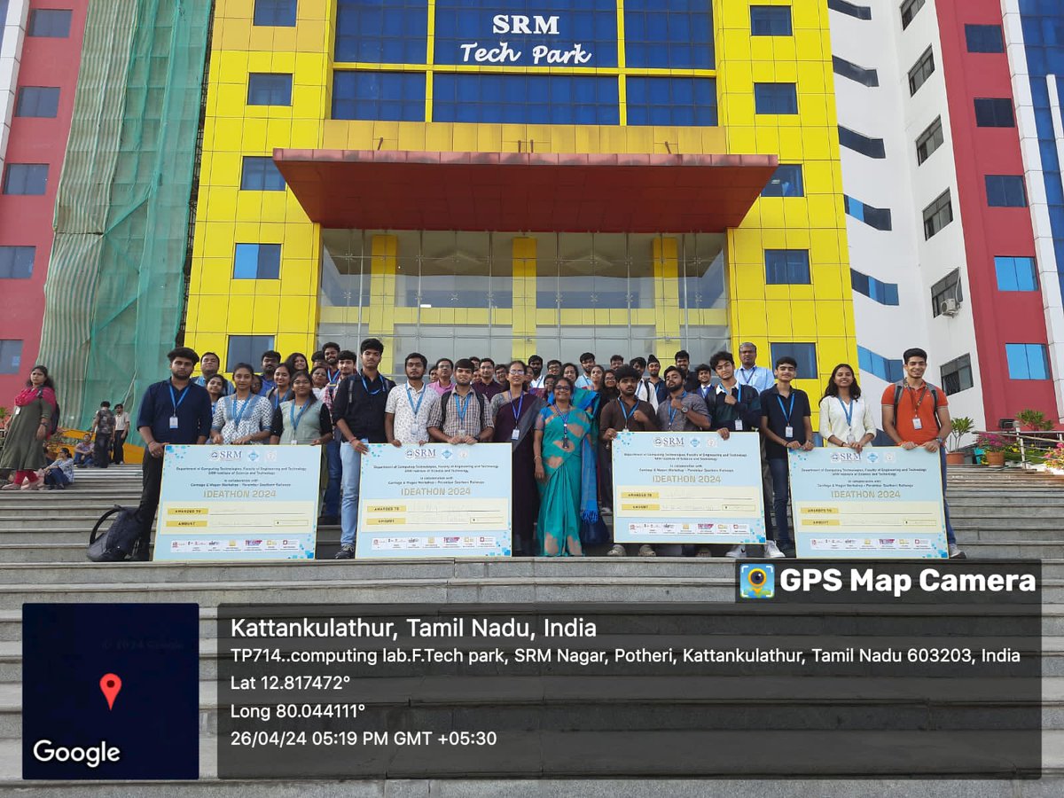 SoC_SRMIST's tweet image. SRMIST, KTR Campus, School of Computing, Department of Computing Technologies host an Ideathon 2024 💥 in collaboration with Carriage and Wagon Workshop Perambur Southern Railway 🚂🚋🚃🚋🚃🚋🚃 on 26th April 2024.
#SRMIST #Schoolofcomputing #CTECH #ideathon #Railways
