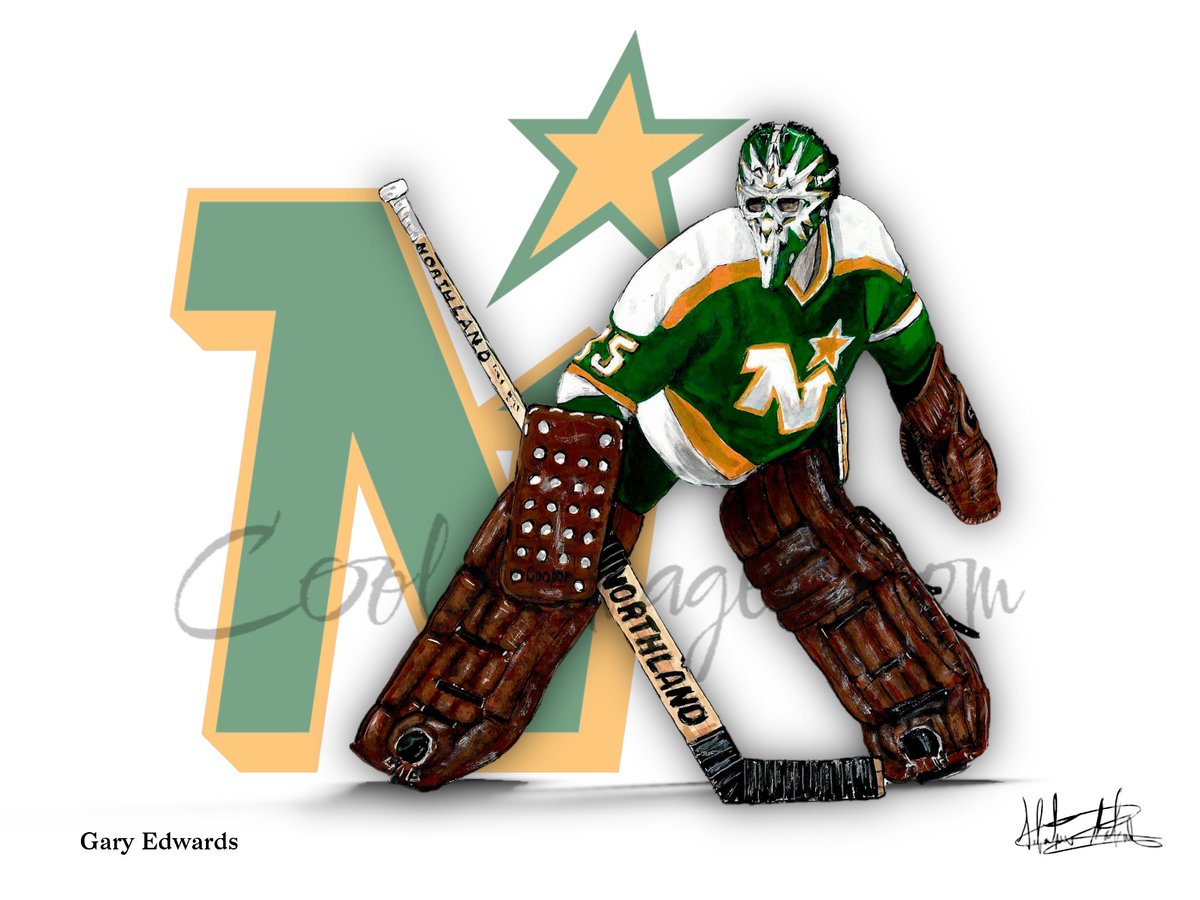 New style and new painting! Gary “Scoop”Edwards Minnesota North Stars! Gary has agreed to autograph a few! Hope you like it! Cheers!