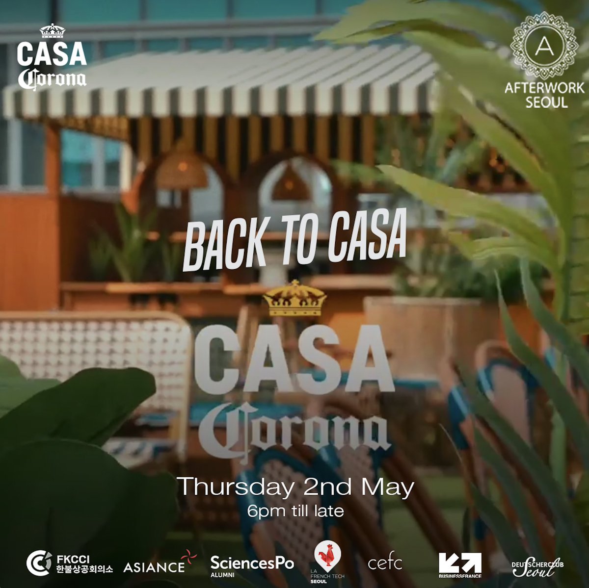 [Partnered Event] Join Us for an Evening of Growth and Connection with Afterwork Seoul!

RSVP: forms.gle/917hbFyUYk2uY7…

📅 Date: May 2
📍 Venue: Casa Corona, Seoul
🕒 Time: 6:00 PM onwards
Dress Code: Summer Vibe

#seoul #networking #lafrenchtech