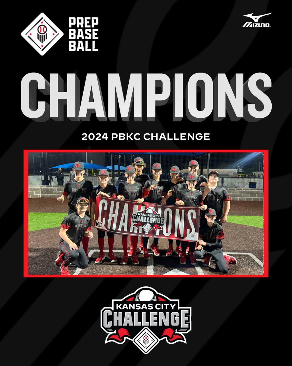 🏆CHAMPIONS🏆 Congratulations to the 2024 PBKC Challenge 13U D1 Champions, Cedar Rapids Reds!!! #PrepBaseballKC #BeSeen