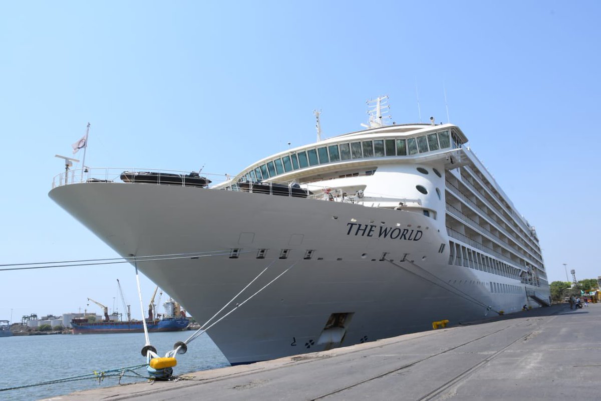 MS The World, the Bahamas Flag Cruise recently made a visit to Chennai from Trincomalee… #Chennai #Cruise 🛳️