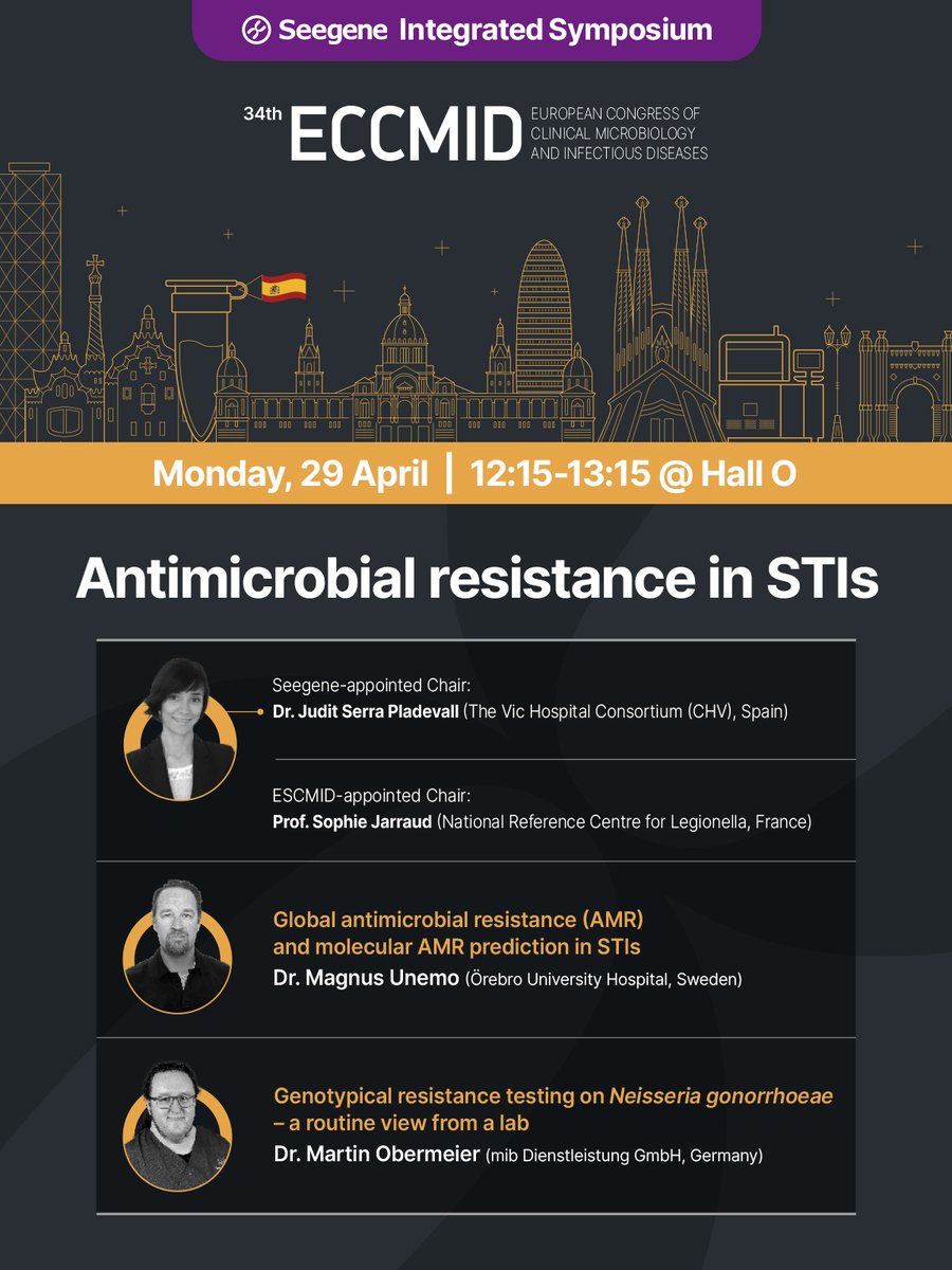 🌟Attention, everyone! Our eagerly awaited symposium is almost here! Don't miss this opportunity to join in-depth discussions and important networking on the topic of 'Antimicrobial Resistance in STIs'! Looking forward to seeing you there! #Seegene #ECCMID #ECCMID2024 #Symposium…