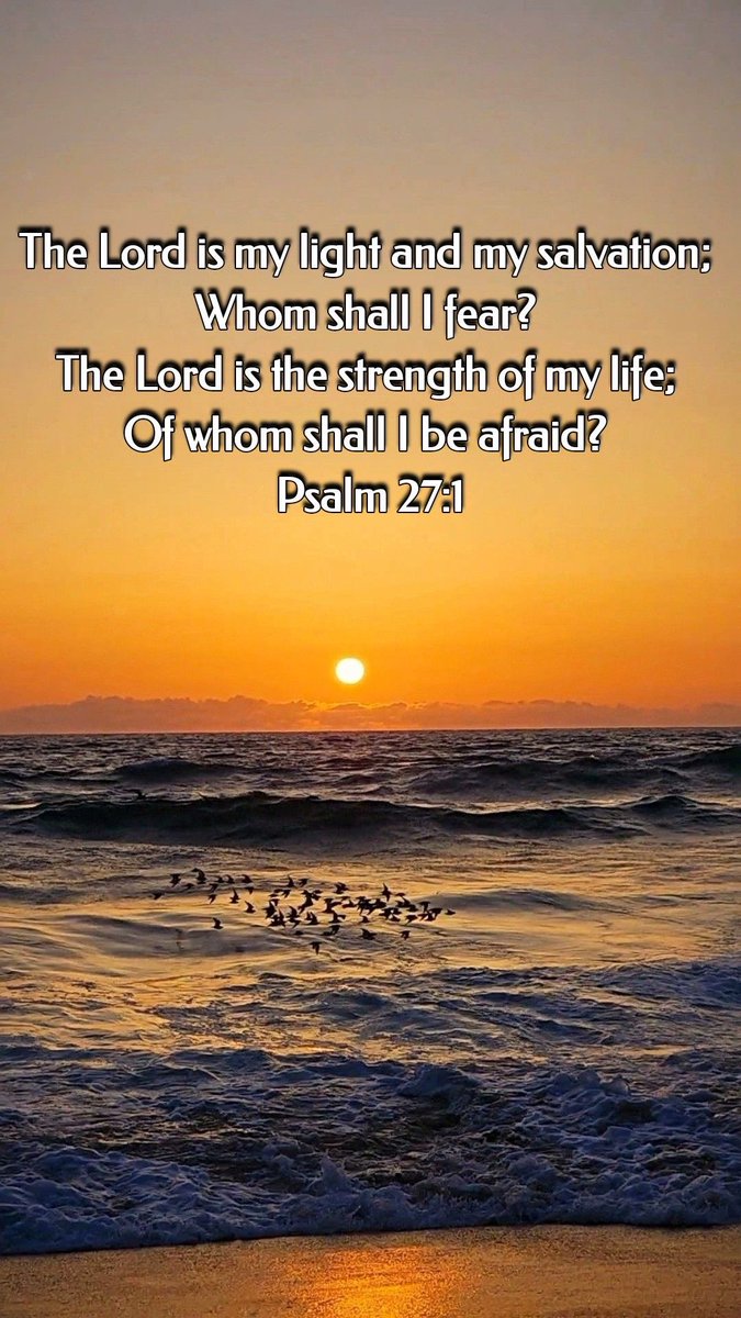 The Lord is my light and my salvation—whom shall I fear?The Lord is the stronghold of my life—of whom shall I be afraid? Ps.27.1