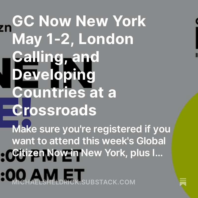Make sure you’re registered if you intend to join us for Global Citizen Now in New York this week. Otherwise tune in! open.substack.com/pub/michaelshe…