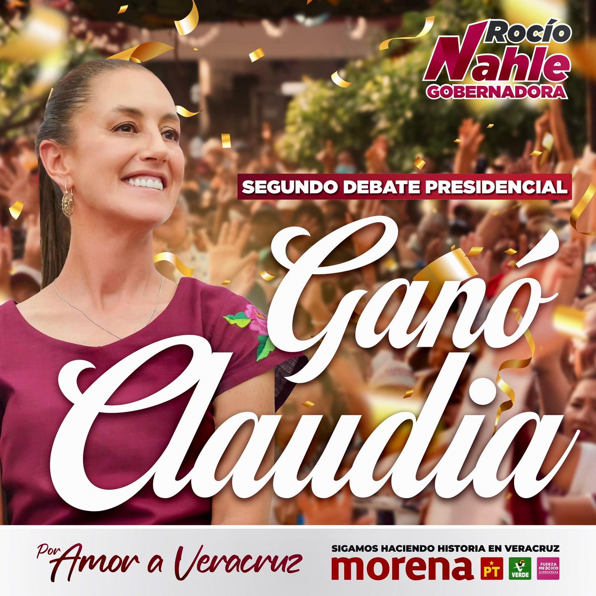 ¡¡Y por mucho!!! Nuestra querida y admirada ⁦@Claudiashein⁩ ya le ganó a la acomplejada del PRIAN. #ClaudiaPresidenta #ClaudiaGanó ¡Viva Morena!