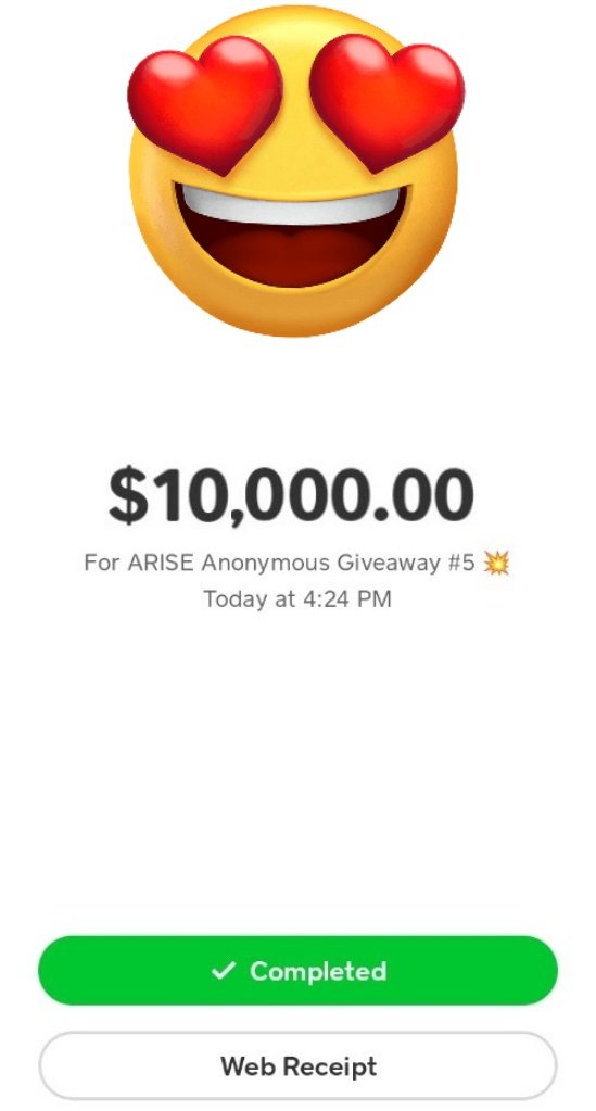 ATTN ARISE Fam 🏁🏆 $20K #Anon GAW #5 #Congratulations Upon receipt of the award at 5pm est, the award winner had heart palpitations. She was rushed to the hospital. She is doing well now & will check in soon. Next GAW 🏆$22,500🏆 👀 #6 #Follow ❤️ #Repost #cashtag #MONEY