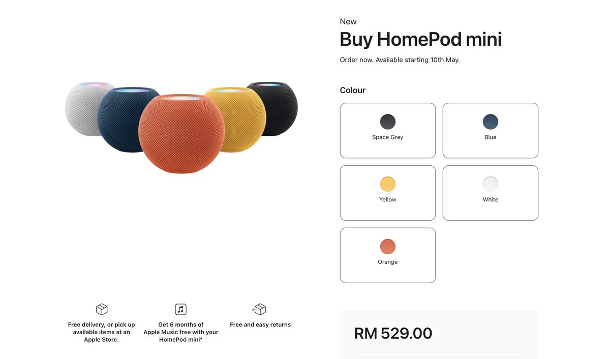 HomePod mini rasmi dijual di Malaysia pada harga RM529. Sebelum ini saya pernah mengulas mengenai kehadiran produk ini pada awal Januari lalu. Setelah berbulan mengambil masa, kini rasmi di Malaysia.