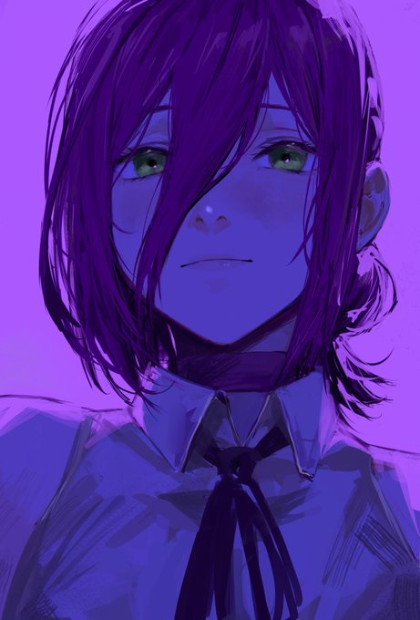 「hair between eyes purple theme」 illustration images(Latest)