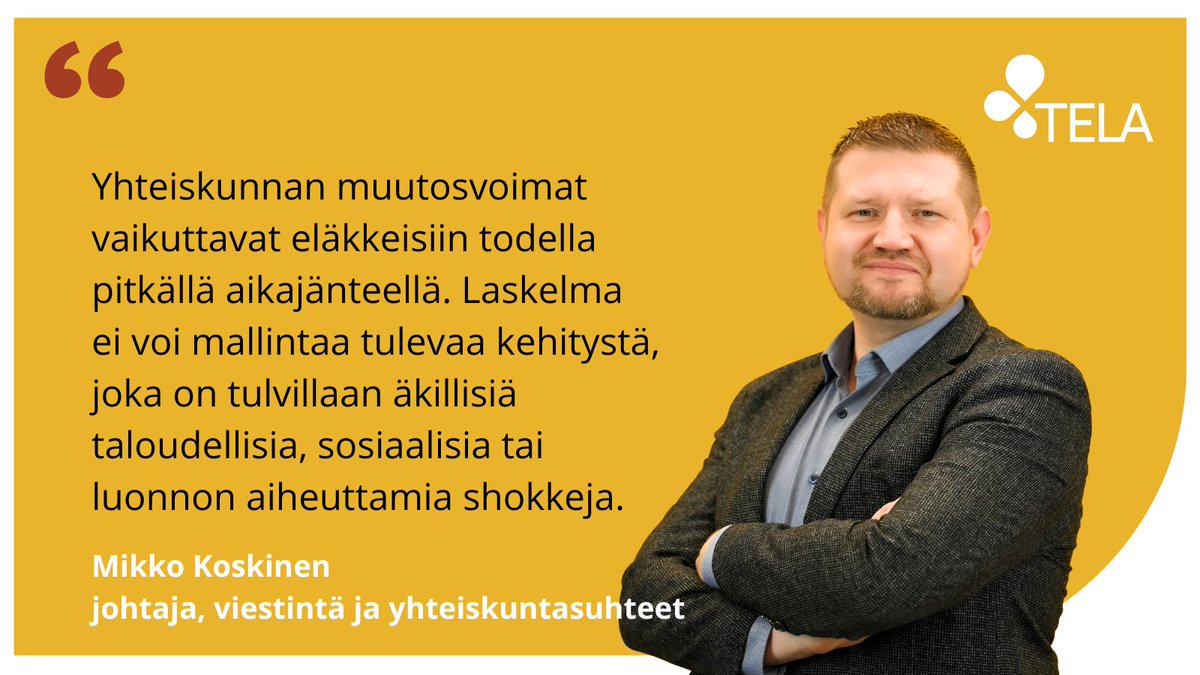 Tämän vuoden aikana neuvotellaan Suomen seuraava #eläkeuudistus. Ennustelaskelmien rooli on suuri. Kuinka kattavan perustan arvioinnille projektiot voivat tarjota? pohtii @mikkokoskinen3 kirjoituksessaan @SuomenKuvalehti. tela.fi/2024/04/29/ela…