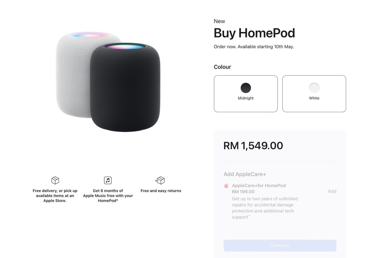 HomePod kini rasmi dijual di Malaysia pada harga RM1,549.