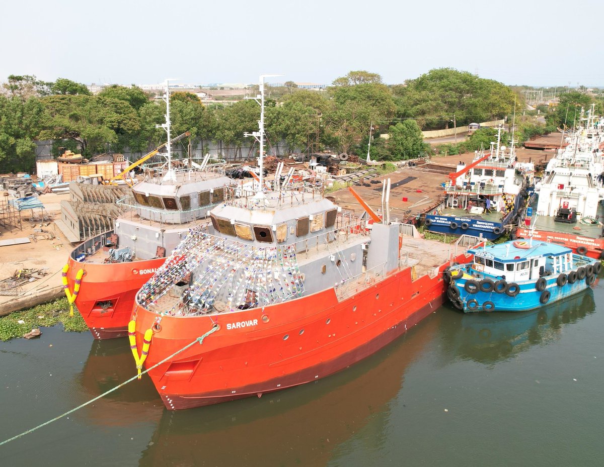 navigatepr_sg's tweet photo. Indian Register of Shipping classed tugs – Sonalika and Sarovar launched in Kakinada. Read more here: https://t.co/4GZNm1mXVh @irclass #maritime #shippingpr #shipping https://t.co/CnUMOEMrrp