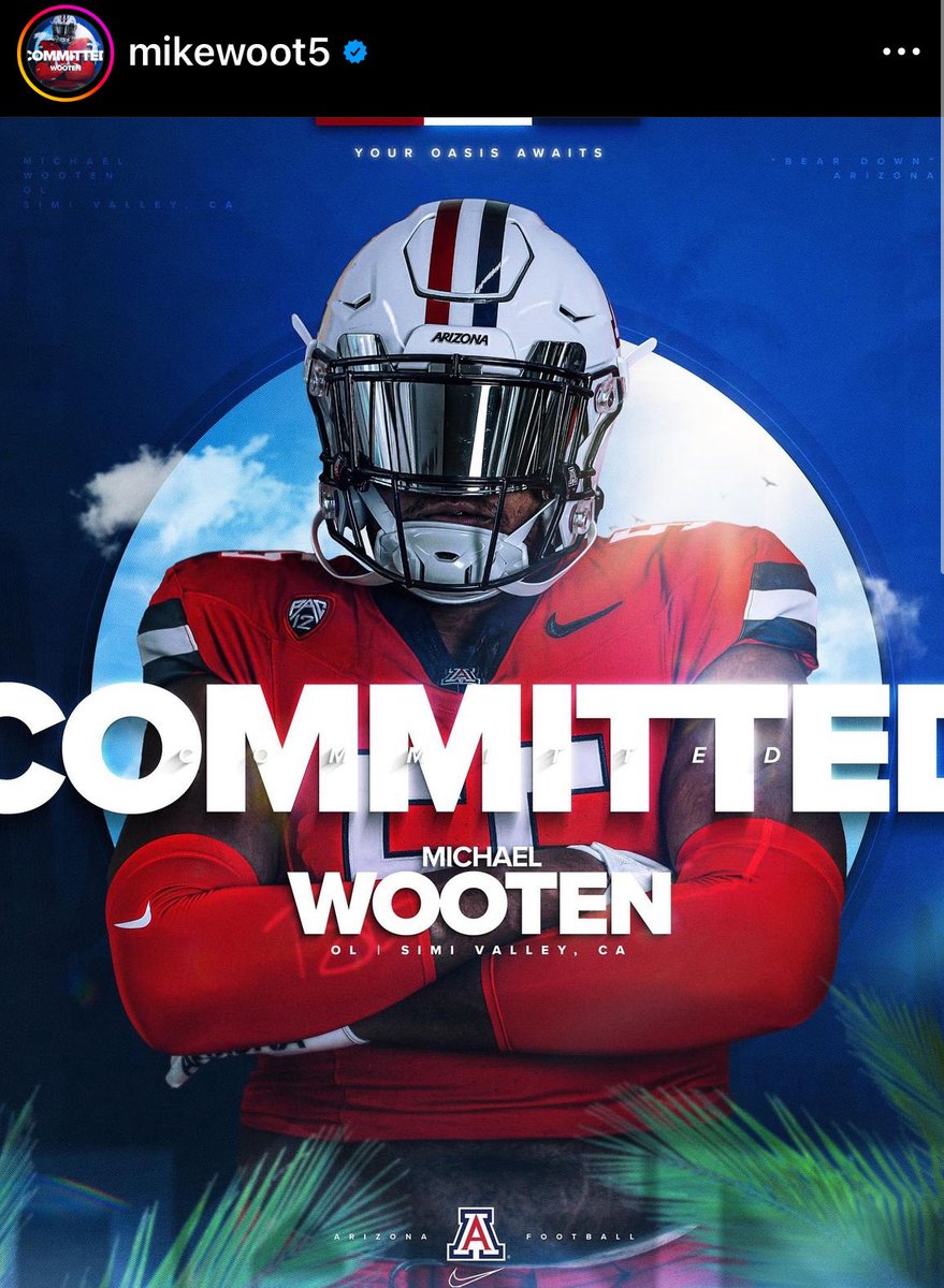 Oregon transfer offensive lineman Michael Wooten has announced his commitment to Arizona. The 6-foot-4, 310-pound redshirt freshman will have three seasons of remaining eligibility with the Wildcats. @GOAZCATScom @THutch1995 n.rivals.com/content/athlet…
