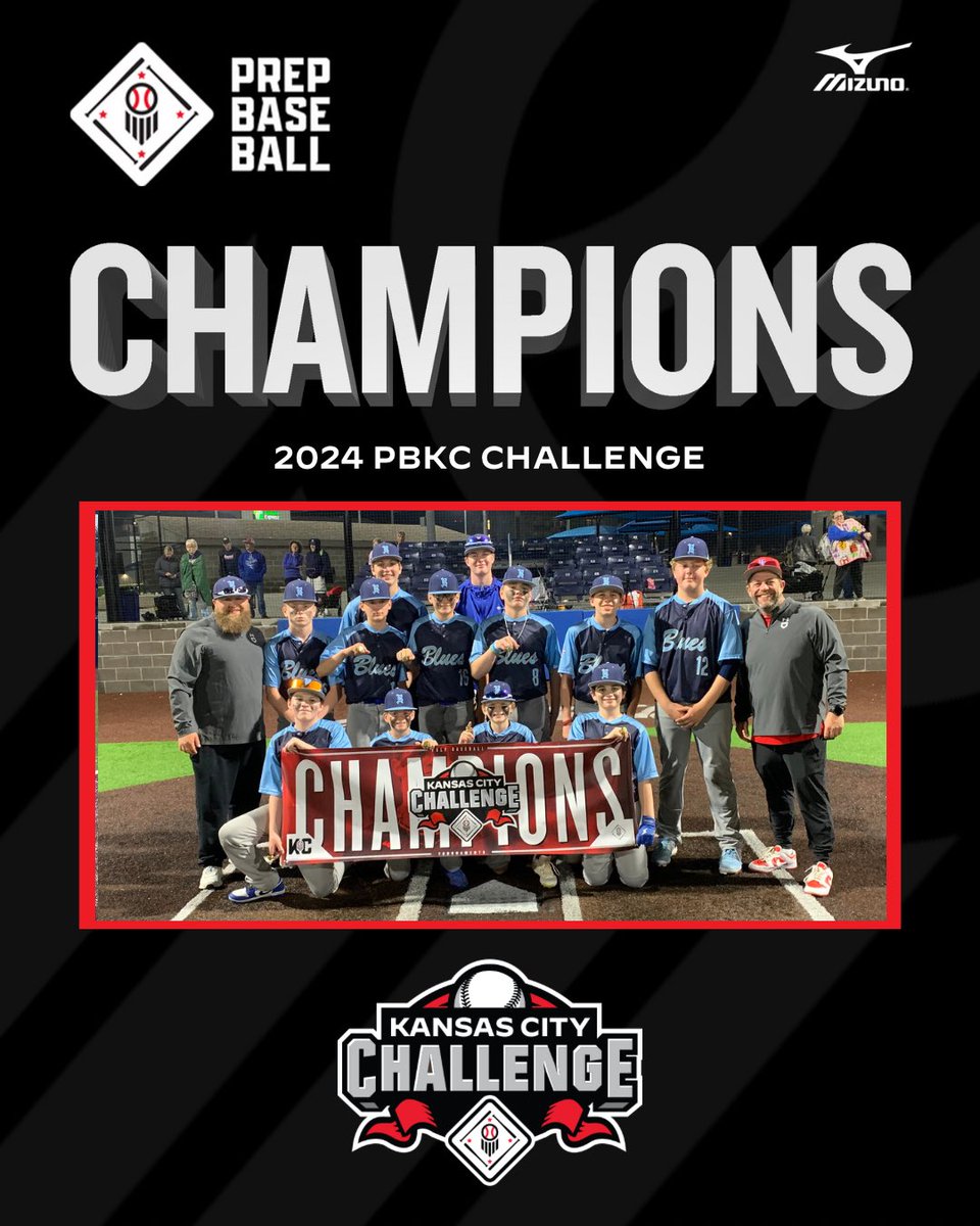 🏆CHAMPIONS🏆 Congratulations to the 2024 PBKC Challenge 13U D3 Champions, KC Blues!!! #PrepBaseballKC #BeSeen