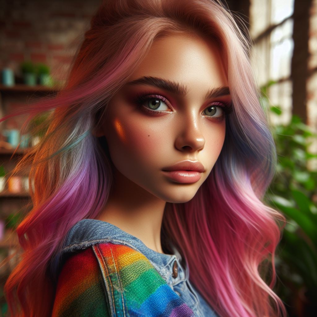 QT with your Rainbow Hair art