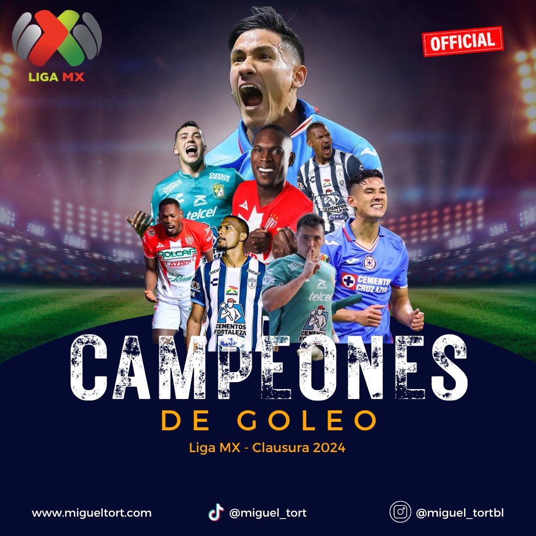 Miguel_Tort7's tweet photo. ¡Terminó el torneo regular del Clausura 2024 y estos fueron los campeones de goleo!

#ligamx #ligamx🇲🇽 #futbol #clausura2024 #campeondegoleo #football #fyp https://t.co/i9LNPTgdGp