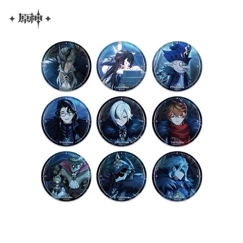 GenshinUpdate's tweet photo. A Winter Night's Lazzo Merchandise Series Including Badge, Quicksand Acrylic Block (Polaroid will be available as gift when purchase combo of badge and acrylic block)
Available for sale on May 1
▶️Tmall link: https://t.co/5pgV7c3EWd 
#GenshinImpact #原神 #원신 https://t.co/rNqvcYFsQA