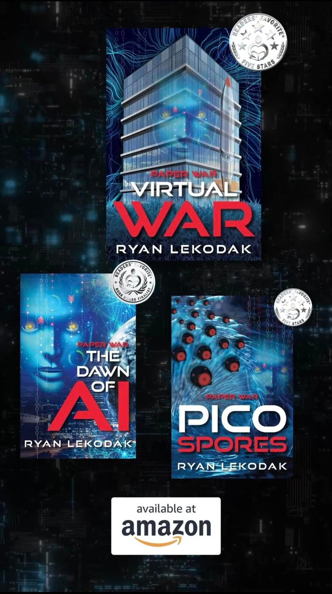 Kindle $0.99 #SALE! 1- Dawn of AI a.co/d/7r3pc5Q➡️a.co/d/alm46zG #Audible 2- Picospores a.co/d/eFjjsdA➡️a.co/d/3BRmTNc #Audible 3- Virtual War a.co/d/gDOty2y➡️a.co/d/cTOeTM2 #Audible #scifi #thriller @ryanlekodak