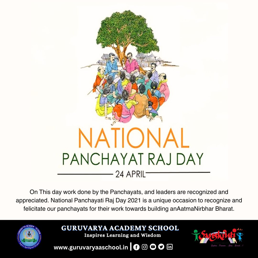 On This day work done by the #Panchayats, and #leaders are recognized and appreciated. #National #panchayatirajday 2021 is a unique occasion to recognize and felicitate our panchayats for their work towards building an #aatmanirbharbharat .