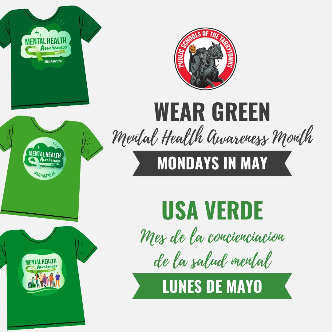 Tomorrow is Monday! 💚 Don't forget to break out your favorite green attire to show support for mental health awareness.@DrAudreyBrutus #MHAM2024