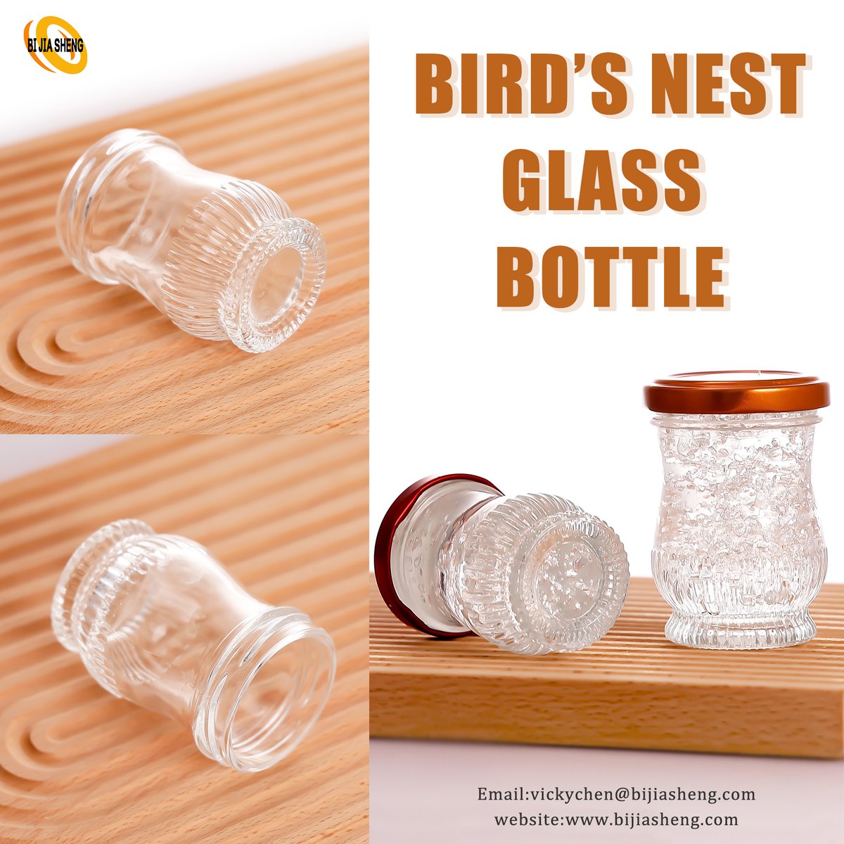 Enhance the quality of your bird's nest products with exquisite glass bottles.💕
Our bird's nest glass bottles are available in a variety of sizes, enhance your brand image with our customization service. 🥳🥳

#FoodPackaging #BirdsNest #yếntổchalo #hũyếntổ #baobìyếntổ