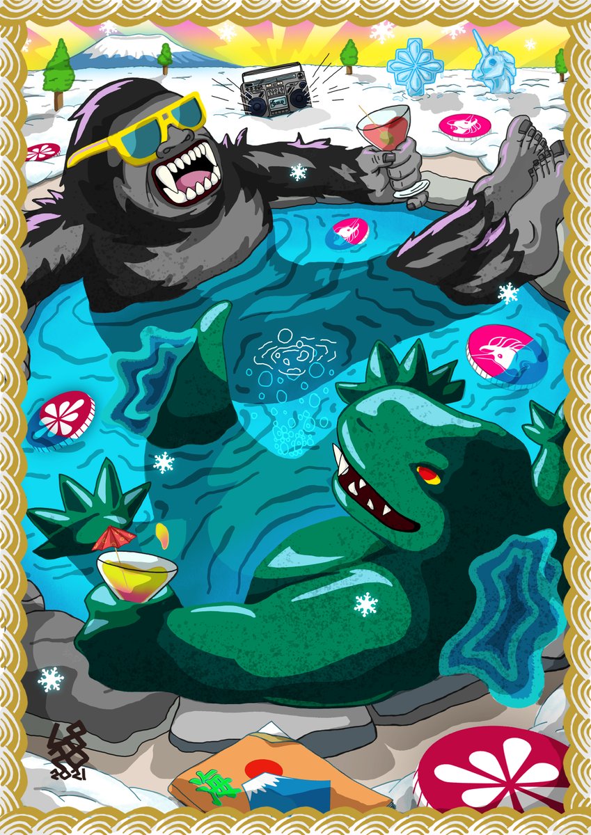 GM <a href="/Polkadot/">Polkadot</a> &amp; <a href="/sora_xor/">SORA | The First Blockchain Monetary System. 天</a> communities. We thought this morning would be a good opportunity to wish you all a great week ahead &amp; also share one of our very favourite NFTs created by the dopest <a href="/Late2wenty/">Late2wenty</a>. 
King Kong x Godzilla #5 🇯🇵 🫶 <a href="/polkaswap/">Polkaswap | Trade with Style and Freedom</a> x <a href="/Uniswap/">Uniswap Labs 🦄</a>
#Polkadot $DOT $PSWAP