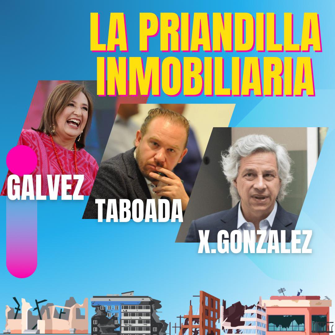 🤑 *#PriandillaInmobiliaria*  🤑

Los candidatos del PRIAN, Xóchitl Gálvez y Santiago Taboada, son los representantes de la #PriandillaInmobiliaria