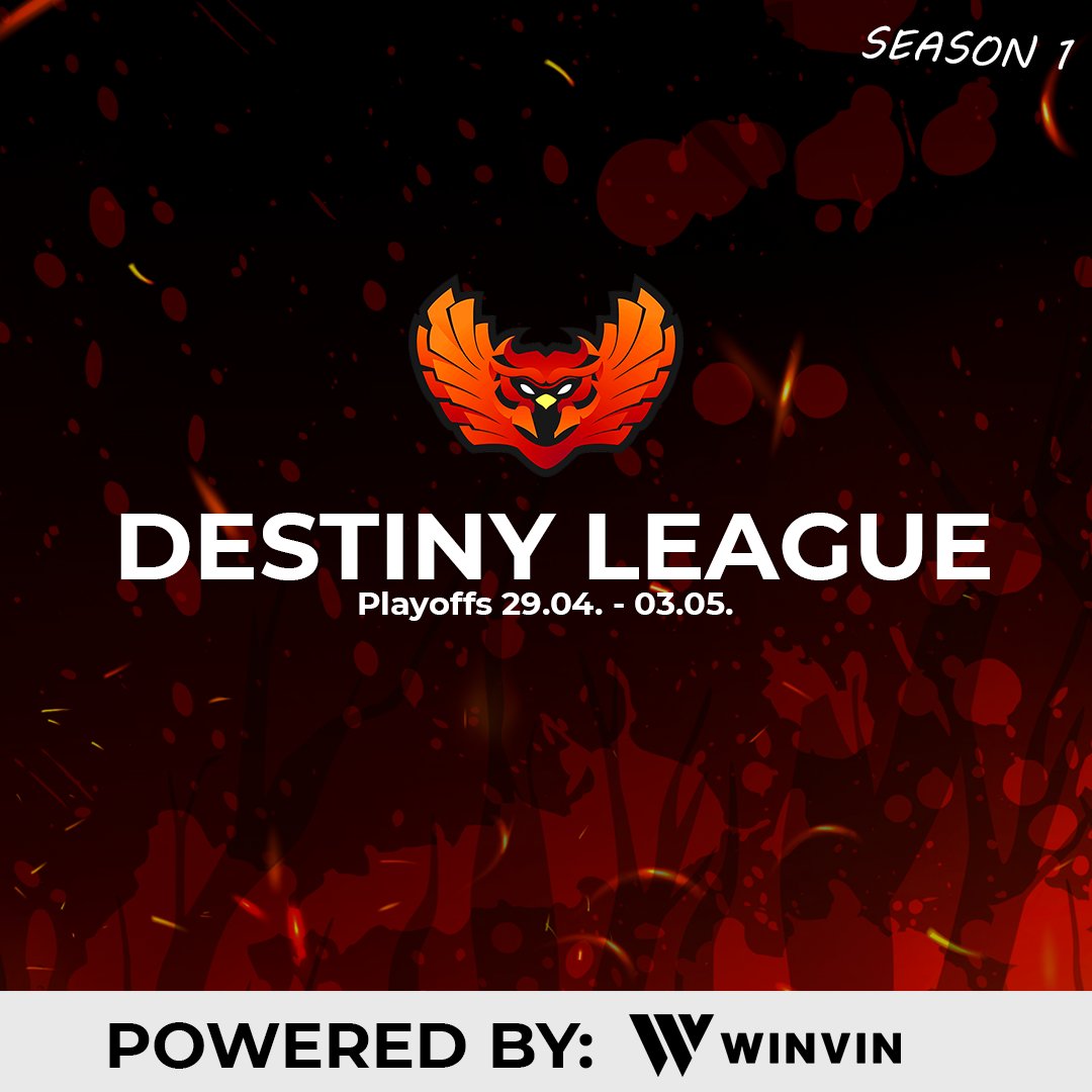 ❌Destiny League❌

Die Destiny League - Season 1 neigt sich so langsam dem Ende. Heute starten wir mit den Playoffs!

Wir freuen uns auf die Spannenden Matches und wünschen allen Teams Viel Glück bei ihren Spielen! 🔥🍀

Vielen Dank nochmal an unseren Partner <a href="/WinVingg/">WinVin.gg</a>! ♥️
