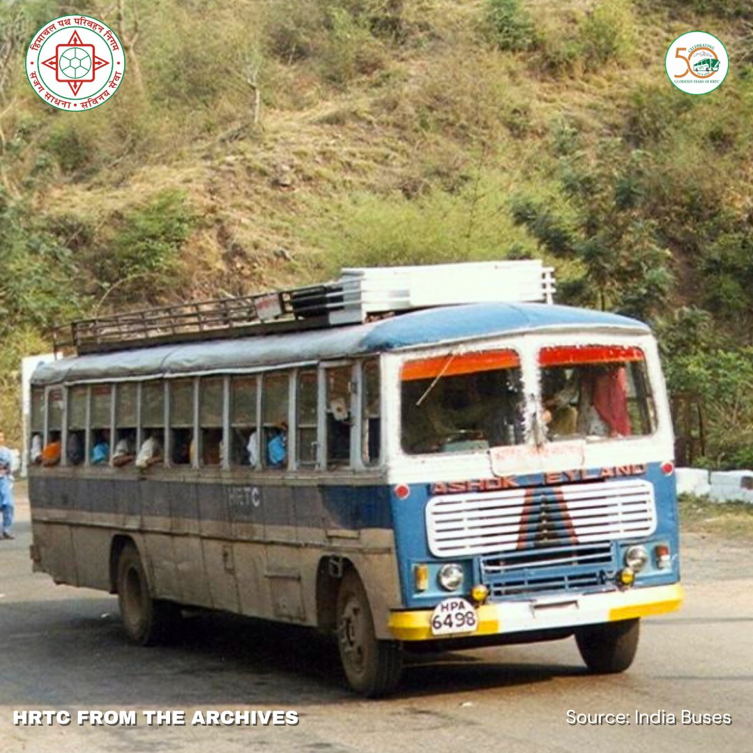 'HRTC: A vintage capture from the archives, reflecting the rich heritage and timeless journeys traversed through the scenic landscapes of Himachal Pradesh. 🚌🏞️ #HRTC #TimelessJourneys'. @SukhuSukhvinder @Agnihotriinc @RohanChandThak1