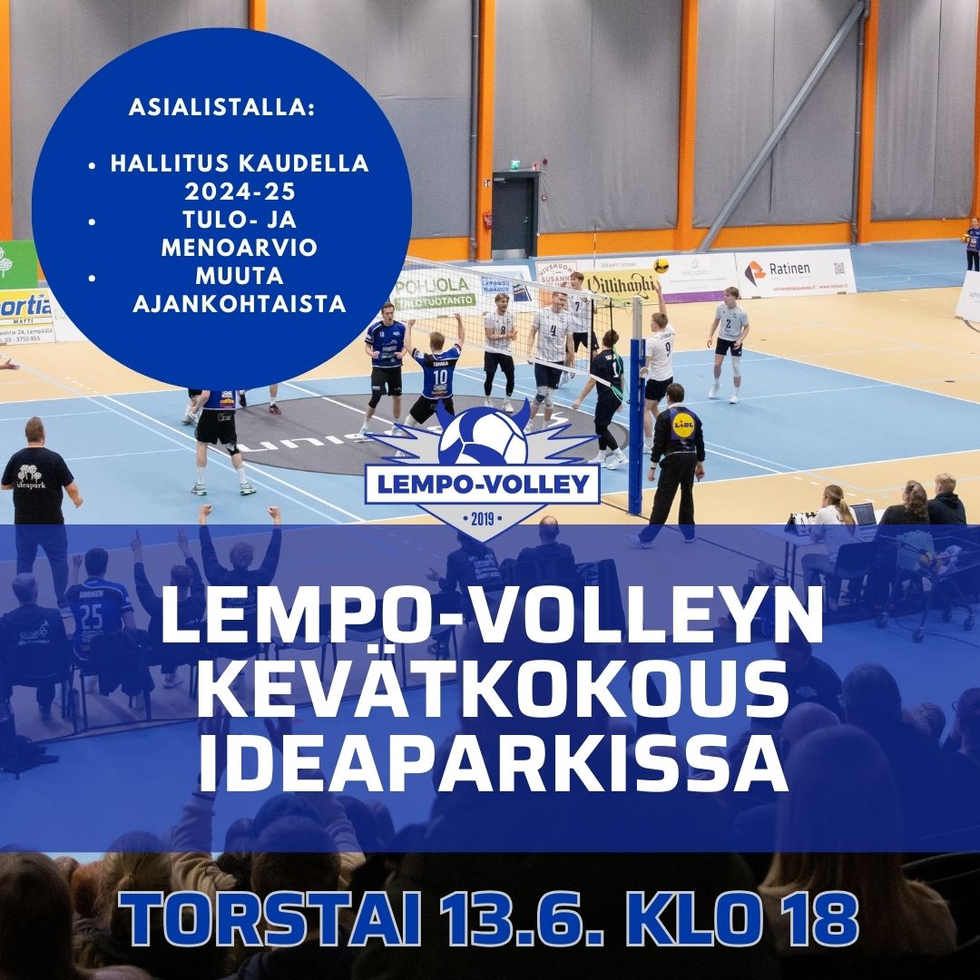 Lempo-Volleyn sääntömääräinen kevätkokous pidetään to 13.6. kauppakeskus Ideaparkin tiloissa.
#lentopallo #lempäälä
lempovolley.fi/uutiset/kevatk…