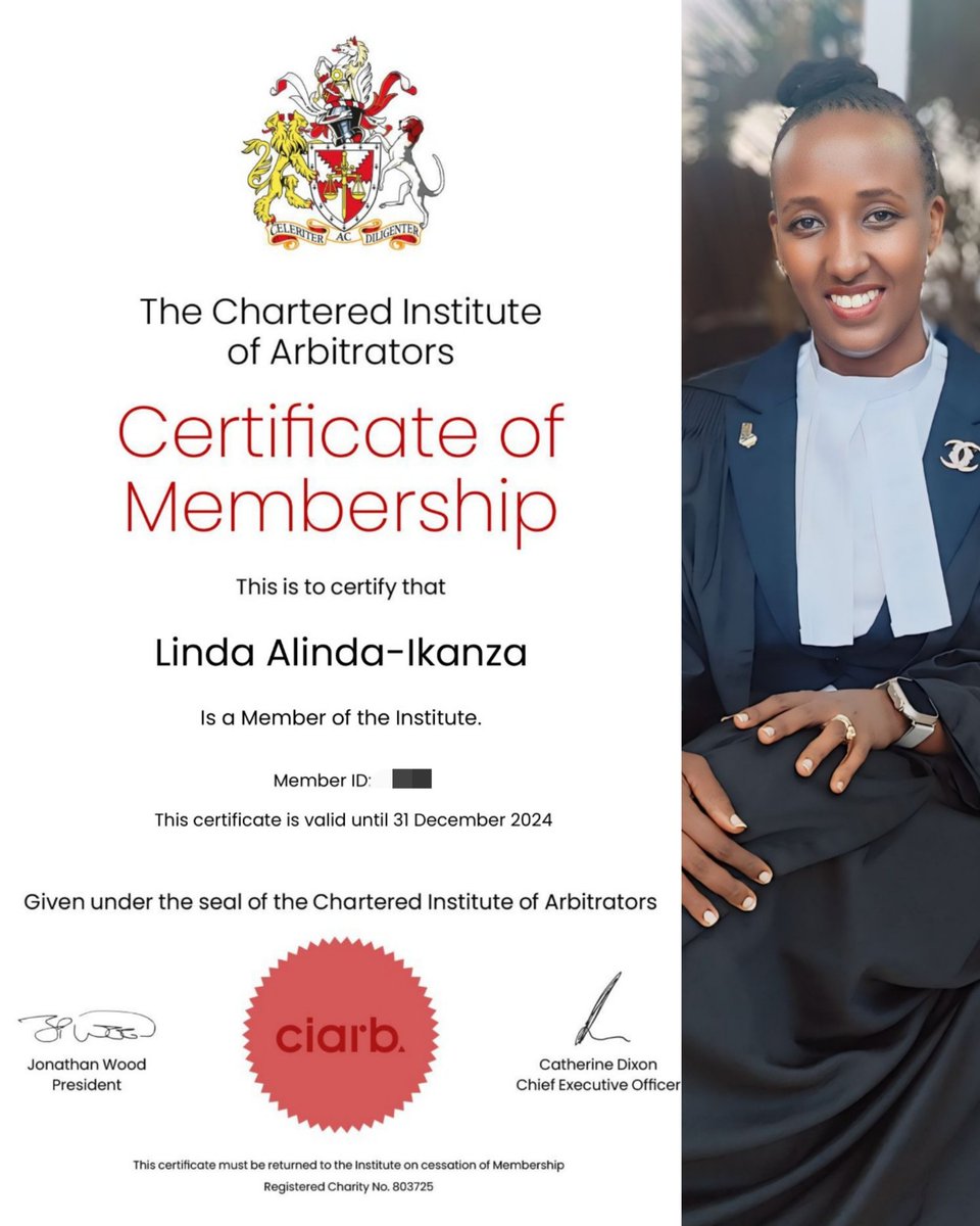 1 more tool added to my dispute resolution toolbox- Member <a href="/Ciarb/">Ciarb</a>
Preventing &amp; resolving disputes requires that every tool is in reach!
Blessed day,
Linda Alinda-Ikanza, MCIArb
The boundary lines have fallen for me in pleasant places; surely I've a delightful inheritance!Ps 16:6